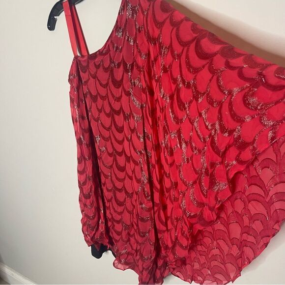 ERIN FETHERSTON Pink Overlay Black Lea Silk Metallic Party Dress  NEW Flawed - Picture 10 of 11